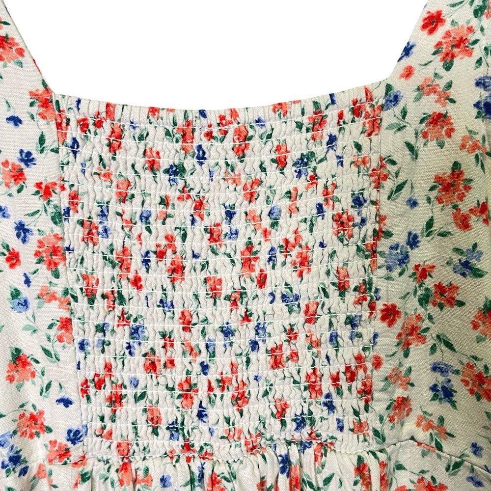 Old Navy Linen Blend Fit & Flare Sleeveless Midi Dress Americana, Size S - Picture 7 of 12